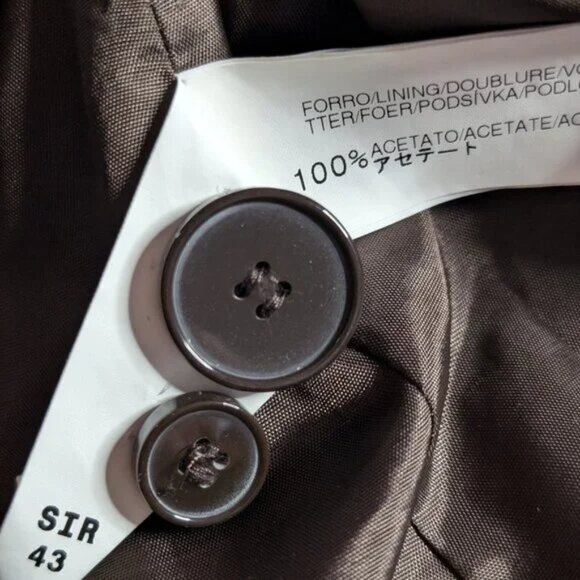 ZARA basic BLAZER jacket 97% COTTON Sz MED 1 BUTTON BROWN MADE in SPAIN ** A GEM - Picture 10 of 11